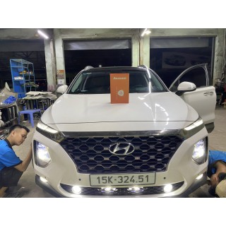 Độ đèn Hyundai SantaFe với Bóng Aozoom