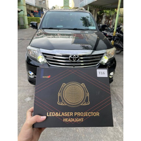 Độ đèn Toyota Fortuner với Bi T16 và bi gầm A9