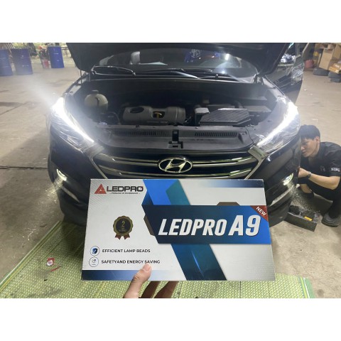 Độ đèn Hyundai Tucson với bi gầm A9