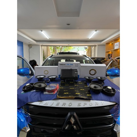 Nâng cấp combo âm thanh 12 triệu cho Mitsubishi Pajero Sport