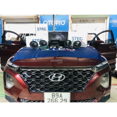 Độ loa Hyundai Santafe 2019 với cấu hình âm thanh loa STEG MLG65C
