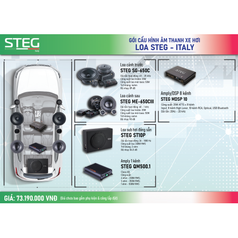Cấu hình âm thanh tiêu chuẩn 2-way STEG SG-650C