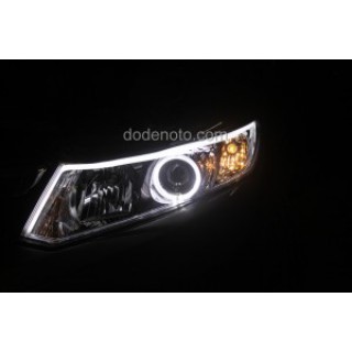 Độ dải LED mí khối trắng vàng, angel eyes BMW cho Honda Civic 2013