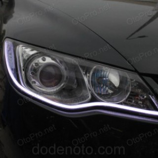 Độ đèn bi xenon, dải led mí khối trắng vàng cho xe Civic