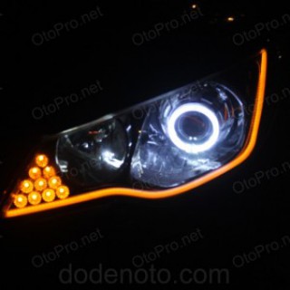 Độ đèn bi xenon, angel eyes, LED mí khối, xi nhan cho Civic