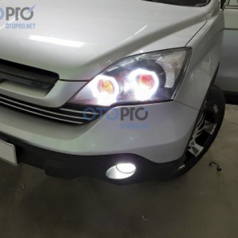 Honda CR-V 2011 độ đèn bi xenon, angel eyes LED, mắt quỷ đỏ