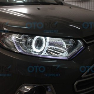 Độ đèn Bi-Xenon Q5, vòng Angel eyes 2 màu cho Ford Ecosport 2014