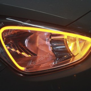 Độ dải LED mí khối trắng vàng cho xe Hyundai i10 mẫu 2