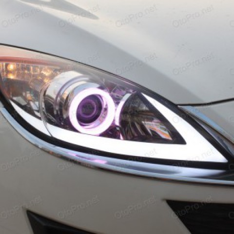 Độ vòng angel eyes, LED mí khối cho xe Mazda 3