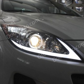 Độ vòng angel eyes kiểu BMW, led mí khối cho xe Mazda 3