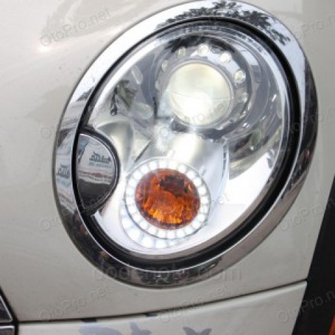Độ vòng angel eyes LED chóa lens cho xe Mini Cooper