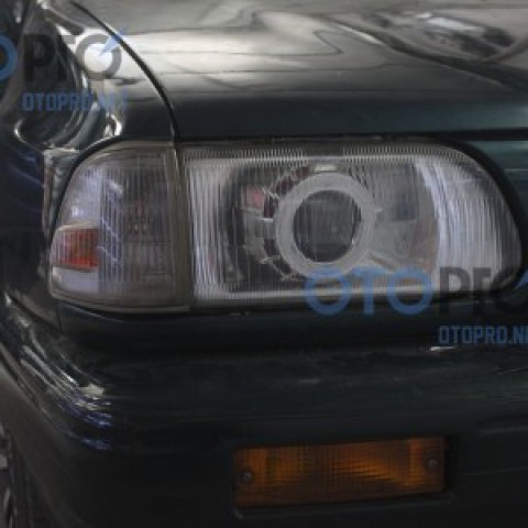 Độ đèn bi xenon, angel eyes LED cho xe Kia Pride