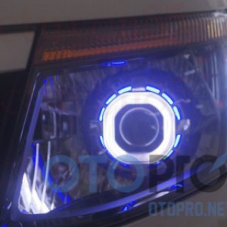 Độ đèn bi xenon, angel eyes LED cho xe Ford Ranger 2013-2015 mẫu vuông