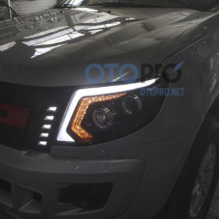 Đèn pha độ nguyên bộ xe Ford Ranger 2013-2015 mẫu LED khối