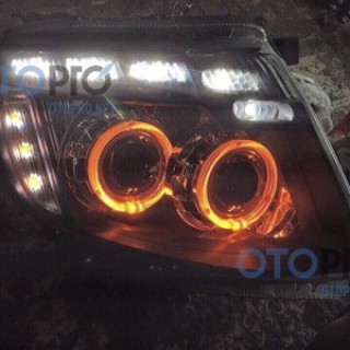 Độ đèn bi xenon, angel eyes, LED mí kiểu Audi Q5 2013-2015