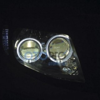 Độ đèn pha 2 bi xenon, angel eyes LED BMW xe Ford Ranger 2013-2015