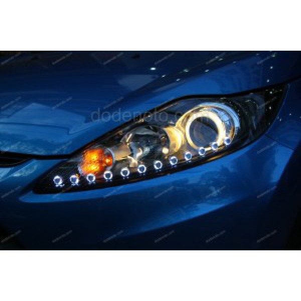Độ đèn bi xenon, angel eyes, LED mí O-Block cho Ford Fiesta