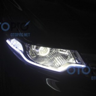 Độ đèn bi xenon, dải LED mí khối trắng vàng cho xe Honda City