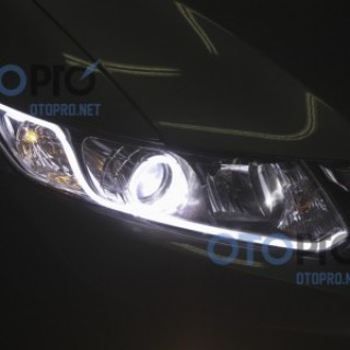 Độ đèn pha bi xenon, angel eyes, LED mí khối xe Civic 2015