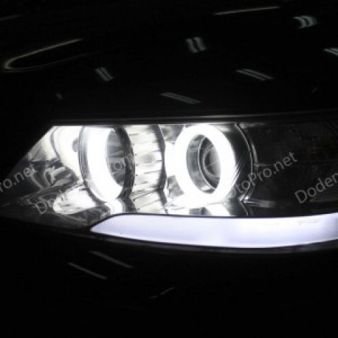 Độ dải LED mí khối, angel eyes khối cho xe Sonata NF