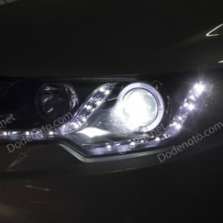 Đèn pha độ LED nguyên bộ cho xe Kia Forte mẫu LED hạt