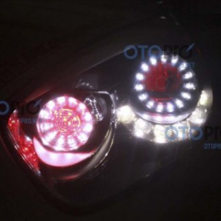 Độ vòng angel eyes LED, mắt quỷ đỏ cho xe Kia Morning 2012
