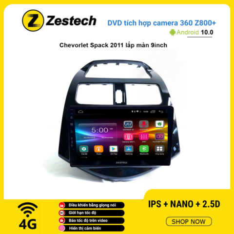 Màn hình DVD Zestech tích hợp Cam 360 Z800+ Chevrolet Spark 2011