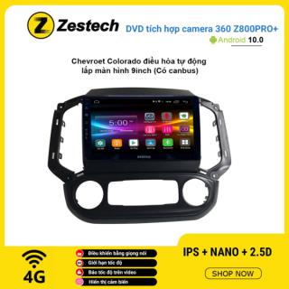 Màn hình DVD Zestech tích hợp Cam 360 Z800 Pro+ Chevrolet Colorado điều hòa tự động