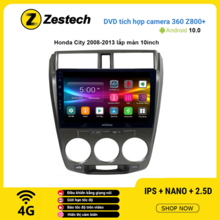 Màn hình DVD Zestech tích hợp Cam 360 Z800+ Honda City 2008 – 2013