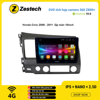 Màn hình DVD Zestech tích hợp Cam 360 Z800+ Honda Civic 2006 – 2011