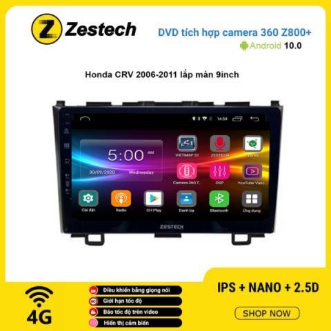 Màn hình DVD Zestech tích hợp Cam 360 Z800+ Honda CRV 2006 – 2011