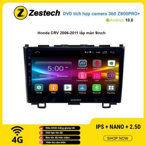 Màn hình DVD Zestech tích hợp Cam 360 Z800 Pro+ Honda CRV 2006 – 2011