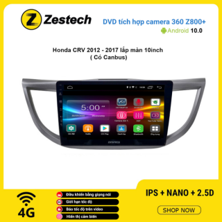 Màn hình DVD Zestech tích hợp Cam 360 Z800+ Honda CRV 2012 – 2017