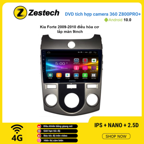 Màn hình DVD Zestech tích hợp Cam 360 Z800 Pro+ Kia Forte 2009 – 2010