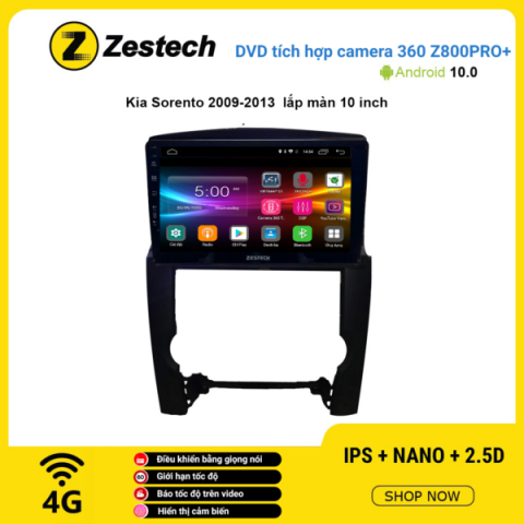 Màn hình DVD Zestech tích hợp Cam 360 Z800 Pro+ Kia Sorento 2009 – 2013