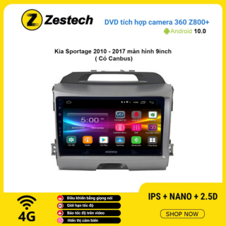 Màn hình DVD Zestech tích hợp Cam 360 Z800+ Kia Sportage 2010 – 2017