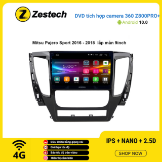Màn hình DVD Zestech tích hợp Cam 360 Z800 Pro+ Mitsubishi Pajero 2016 -2018