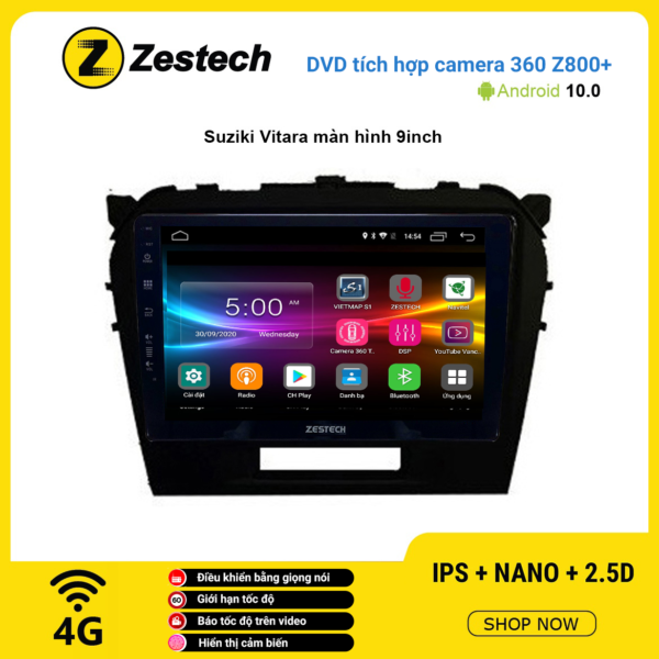 Màn hình DVD Zestech tích hợp Cam 360 Z800+ Suzuki Vitara