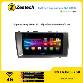 Màn hình DVD Zestech tích hợp Cam 360 Z800+ Toyota Camry 2009 – 2011