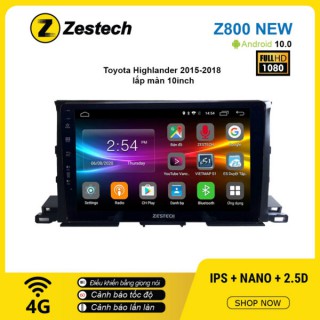 Màn hình ô tô DVD Android Z800 New – Toyota Highlander 2015 – 2018