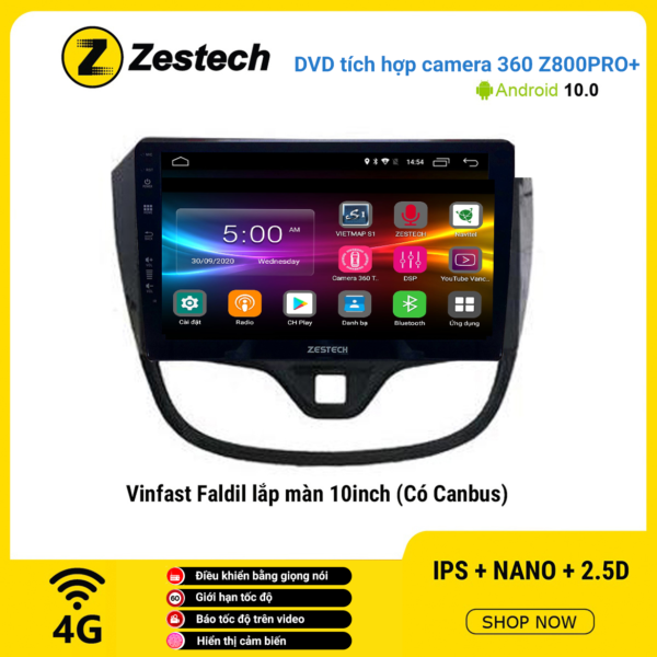 Màn hình DVD Zestech tích hợp Cam 360 Z800 Pro+ Vinfast Fadil