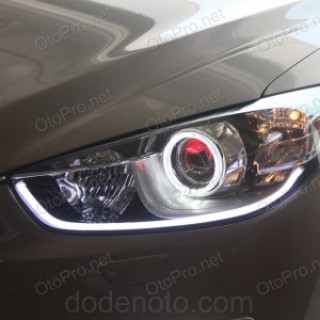 Độ LED mí khối trắng vàng, angel eyes kiểu BMW, Mazda CX 5