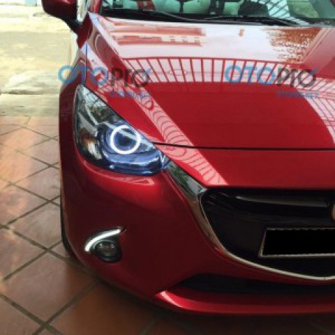 Mazda 2 All New độ đèn Bi-xenon, vòng Angle eyes