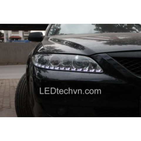 Độ đèn bi Xenon, Projector, dải LEd mí Transformer cho xe Mazda 6