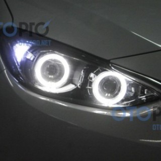 Độ bi xenon, angel eyes LED cho xe Mazda 3 2015 All New