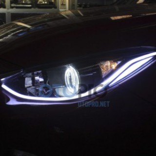 Độ vòng angel eyes, LED mí khối xe Mazda 3 2015 cánh chim