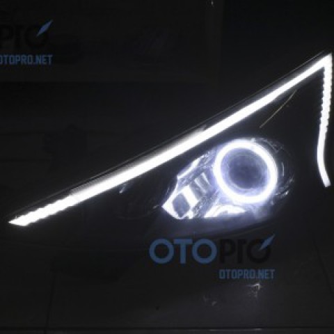 Mitsubishi Grandis độ đèn bi xenon, angel eyes, LED mí khối