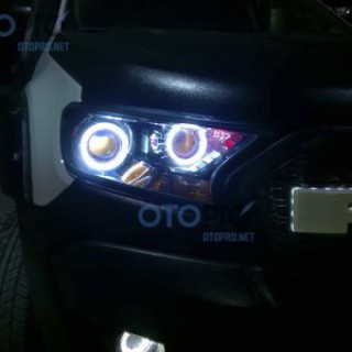 Ford Ranger 2016 XLS độ đèn bi xenon, angel eyes LED 2 màu