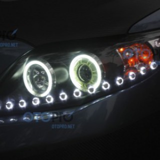 Độ đèn bi xenon, angel eyes, dải LED Audi cho Altis