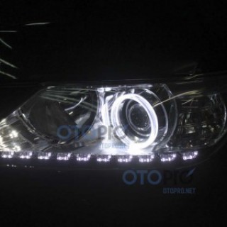 Độ vòng angel eyes khối, LED mí Transformer xe Camry 2013